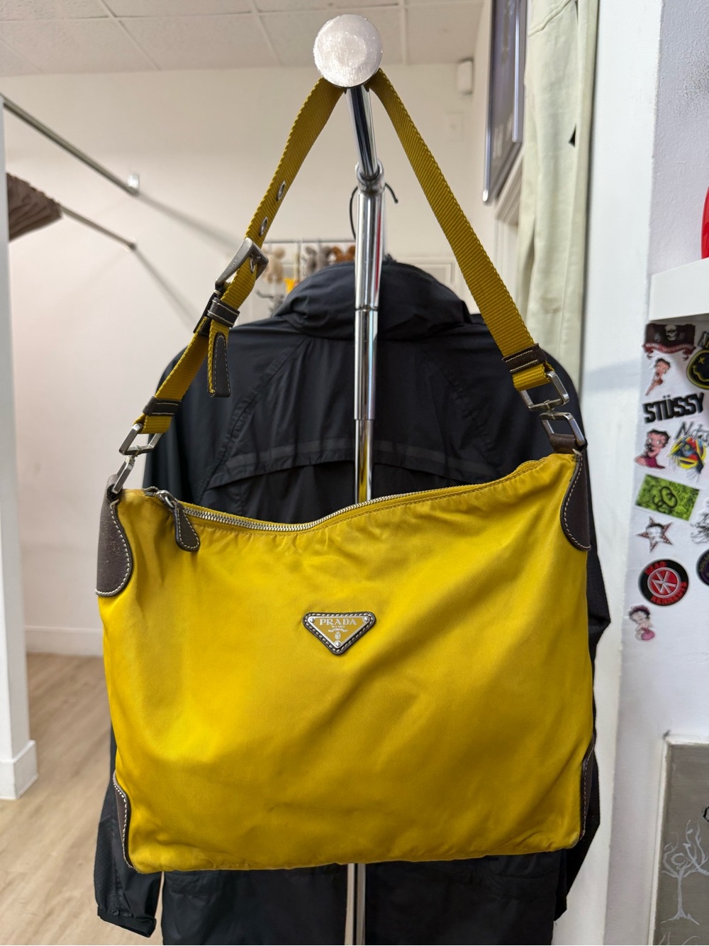 Prada Large Yellow Shoulder Bag